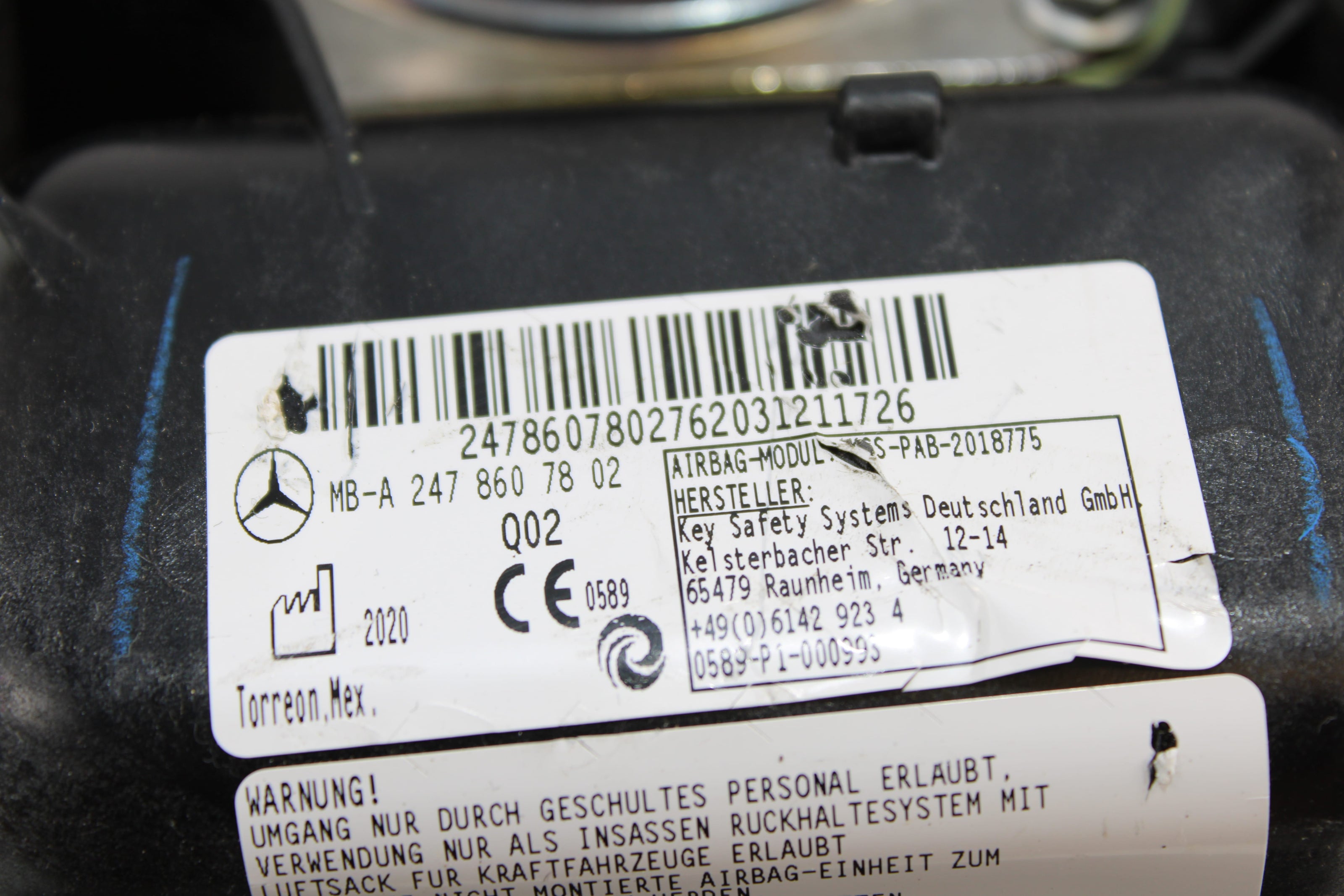 OEM Mercedes - Benz Dashboard Airbag – Fits Glb250, Glb35 Amg (2020–2025) – Part A2478607802 - Mercedes - Benz