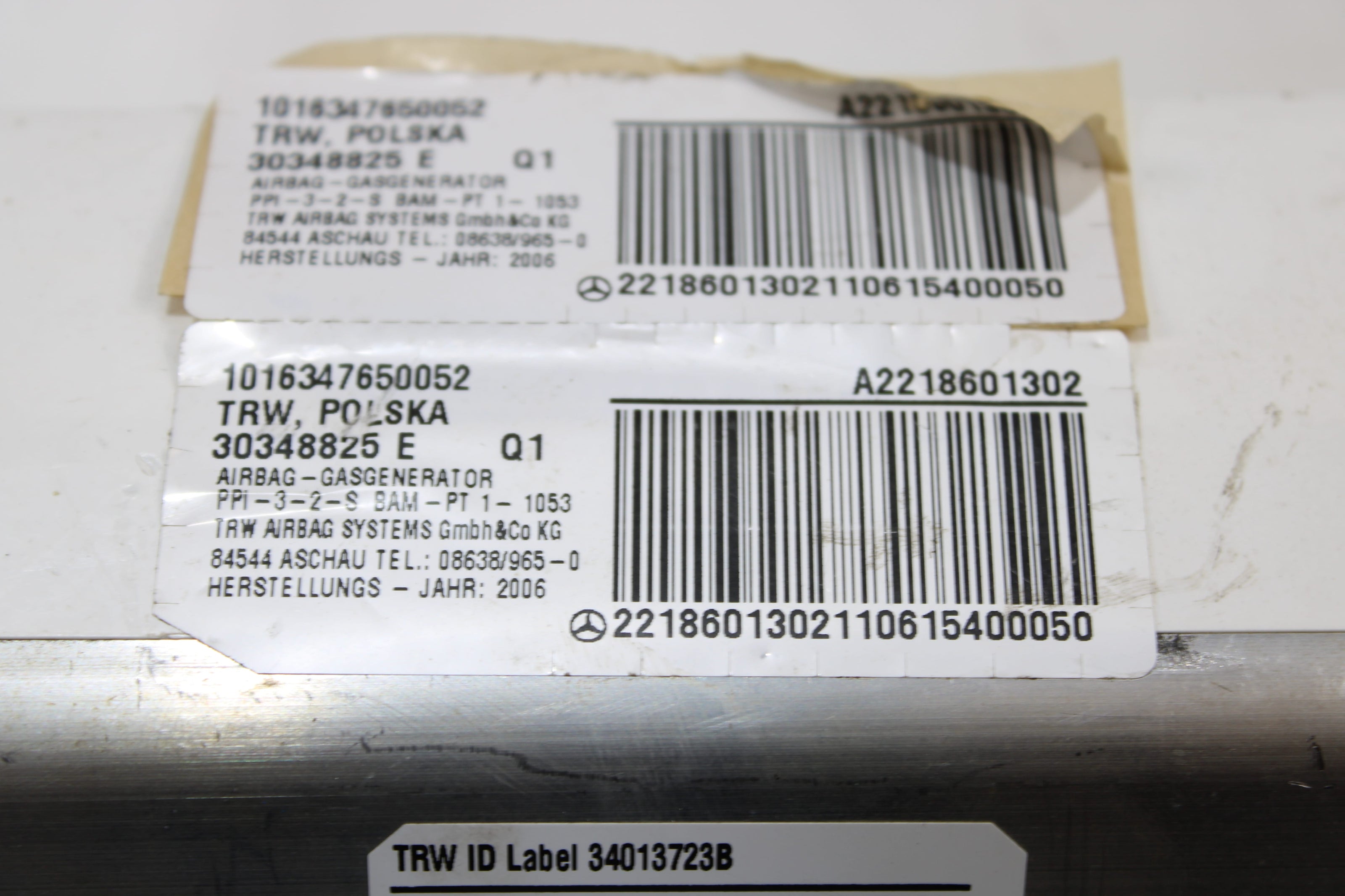 OEM Mercedes - Benz Dashboard Airbag – Fits S450, S500, S600, S63, S65, Cl500, Cl550, Cl600, Cl63 (2007–2014) – Part A2218601302 - Mercedes - Benz
