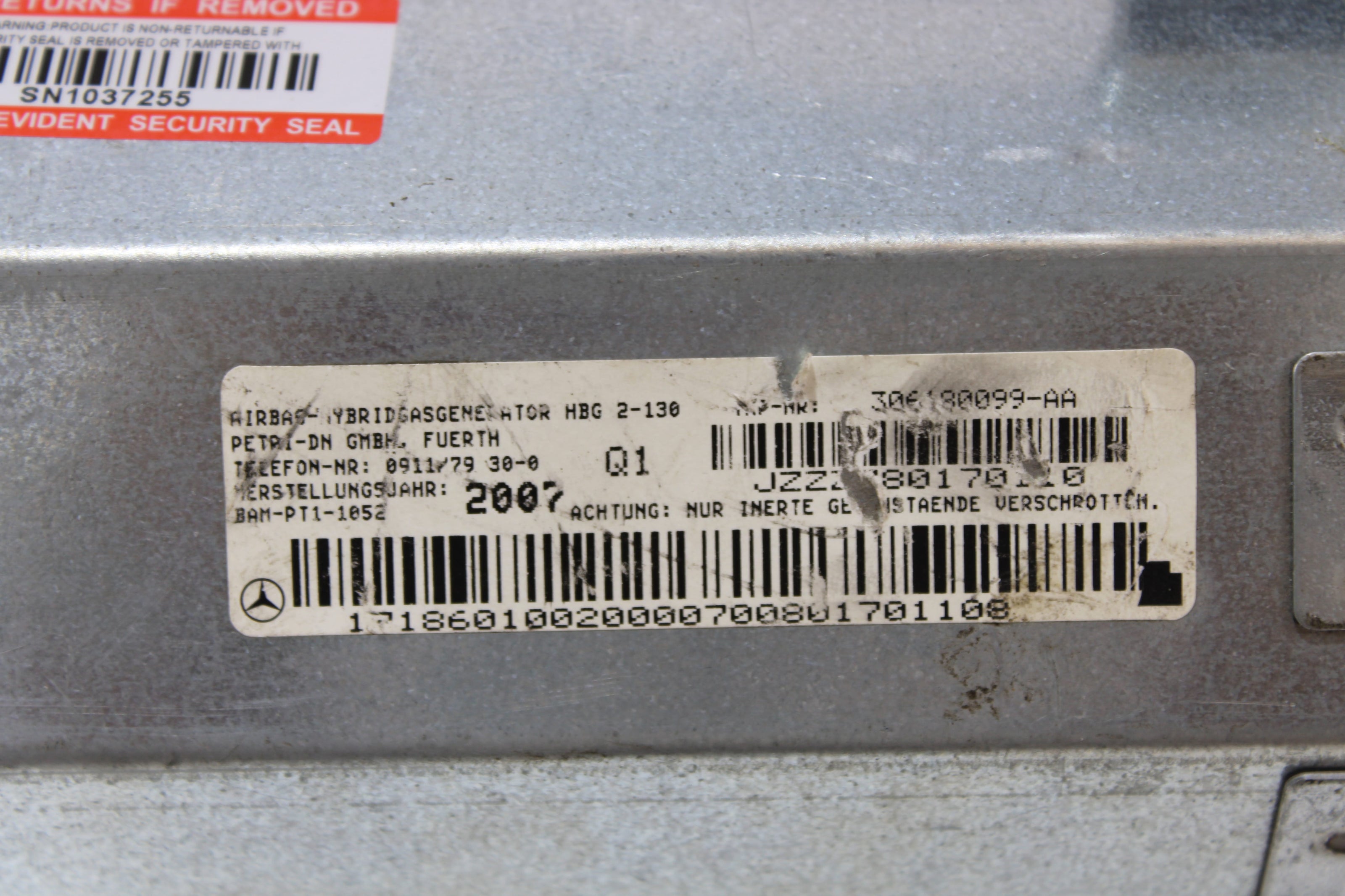 OEM Mercedes - Benz Dashboard Airbag – Fits Slk280, Slk300, Slk350, Slk55 (2005–2011) – Part A1718600305 - Mercedes - Benz