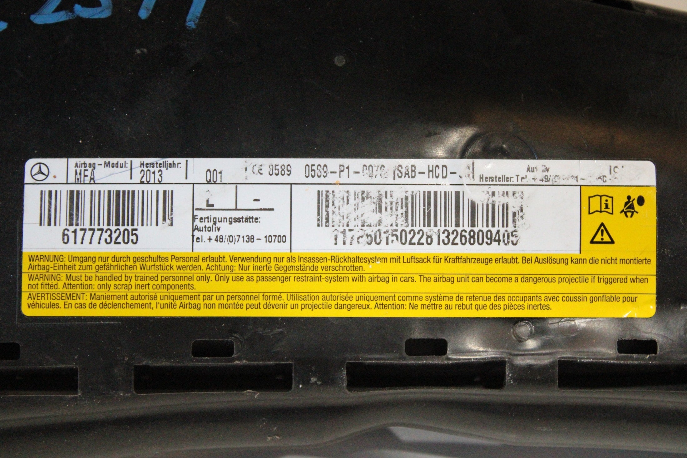 OEM Mercedes-Benz Driver Seat Airbag – Fits Cla (2013–2019) – Part #A1178601502 - Mercedes-Benz