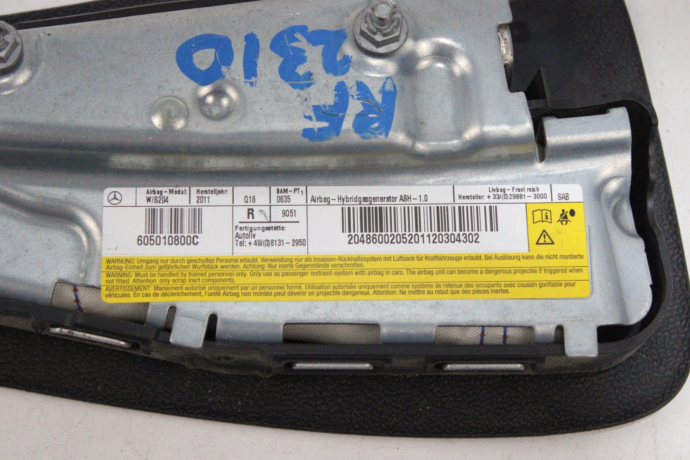 OEM Mercedes-Benz Passenger Seat Airbag – Fits C200, C250, C300, C350, C63 Amg (2008–2015) – Part 605010800C - Mercedes-Benz