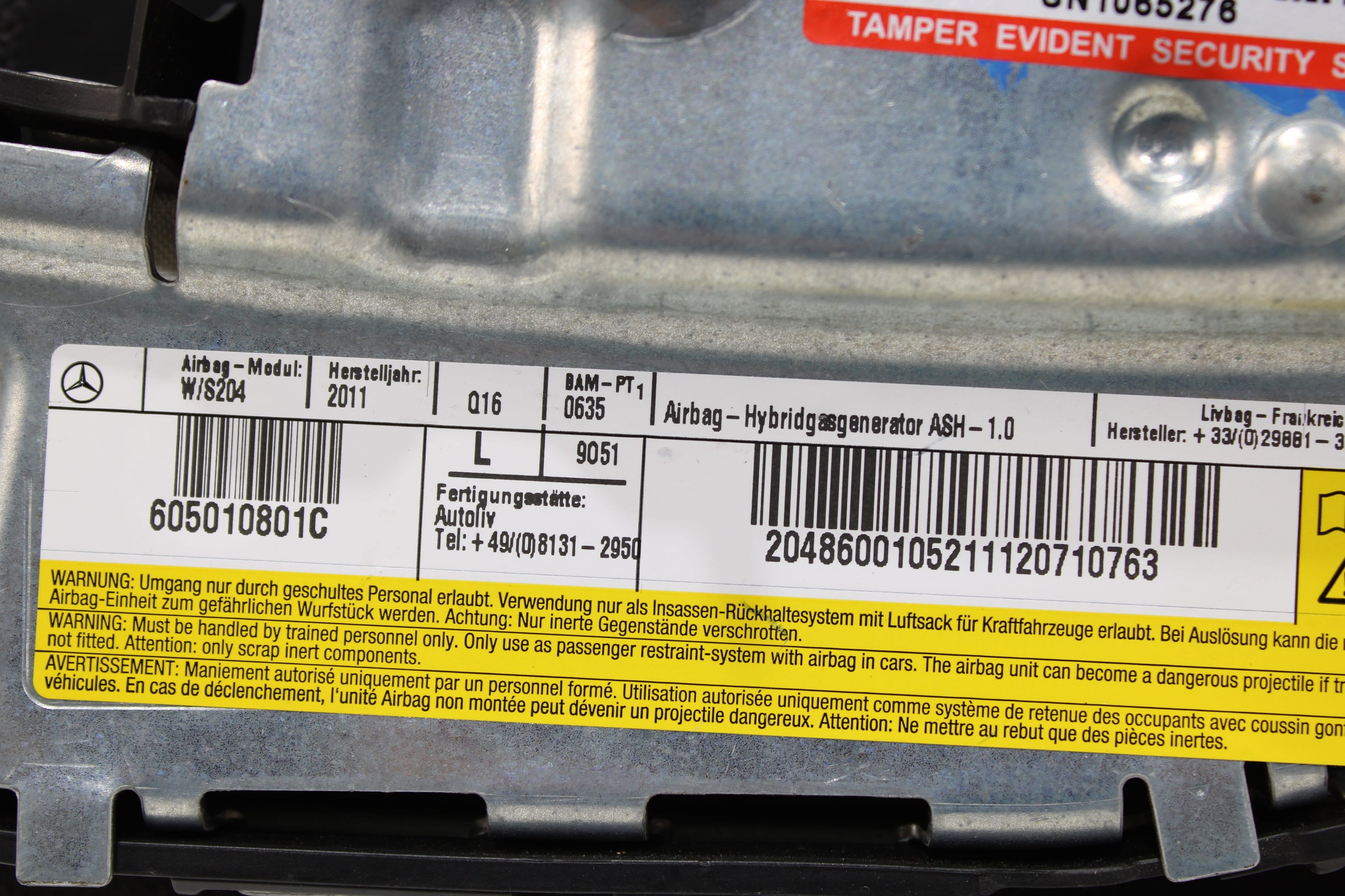OEM Mercedes - Benz Side Airbag – Fits C250, C300, C350, C63, Glk250, Glk300, Glk350 (2008–2015) – Part A2048600105 - Mercedes - Benz