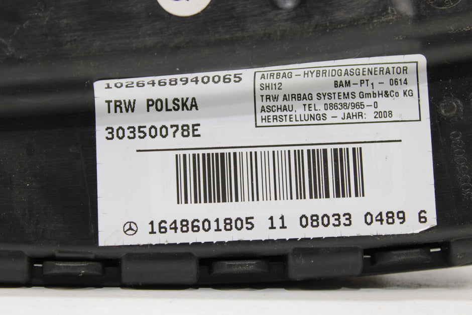 OEM Mercedes - Benz Side Airbag – Fits Cl500, Cl550, Cl600, Cl63, Cl65 (2007–2014) – Part A1648601805 - Mercedes - Benz