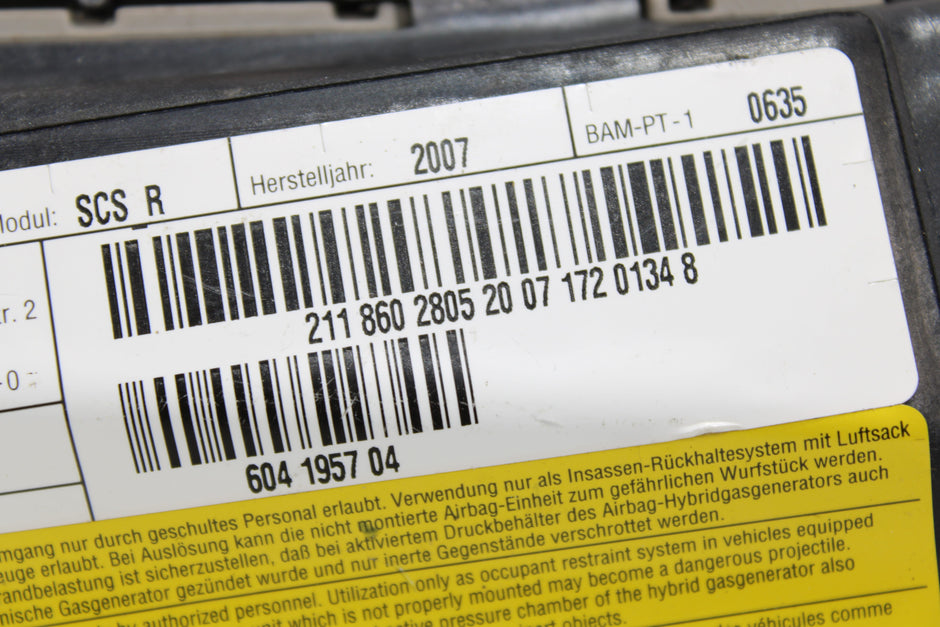 OEM Mercedes - Benz Side Airbag – Fits E300, E320, E350, E500, E550, E55, E63, Cls350, Cls500, Cls550, Cls55, Cls63 (2003–2011) – Part A2118602805 - Mercedes - Benz