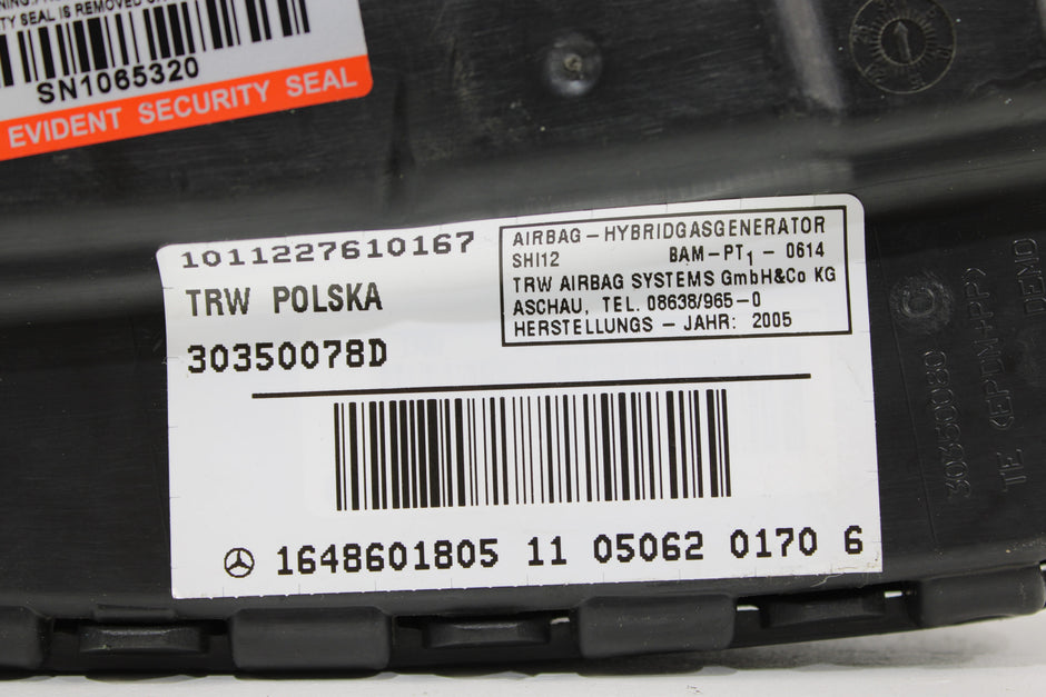 OEM Mercedes - Benz Side Airbag – Fits Ml320, Ml350, Ml500, Ml63, Gl350, Gl450, Gl500, Gl550 (2007–2014) – Part A1648601805 - Mercedes - Benz