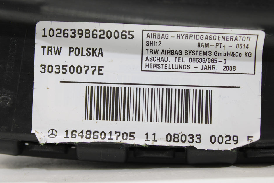 OEM Mercedes - Benz Side Airbag – Fits Ml350, Ml500, Ml63, Gl350, Gl450, Gl500, Gl550, R350 (2006–2014) – Part A1648601705 - Mercedes - Benz