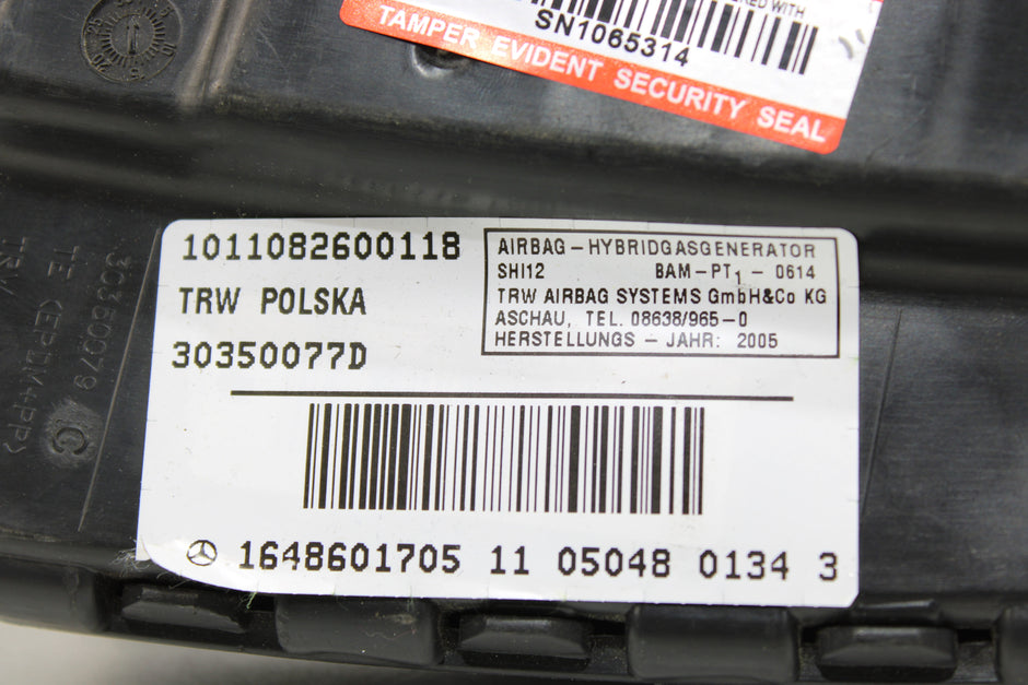 OEM Mercedes - Benz Side Airbag – Fits Ml350, Ml500, Ml63, Gl350, Gl450, Gl500, Gl550, R350 (2006–2014) – Part A1648601705 - Mercedes - Benz