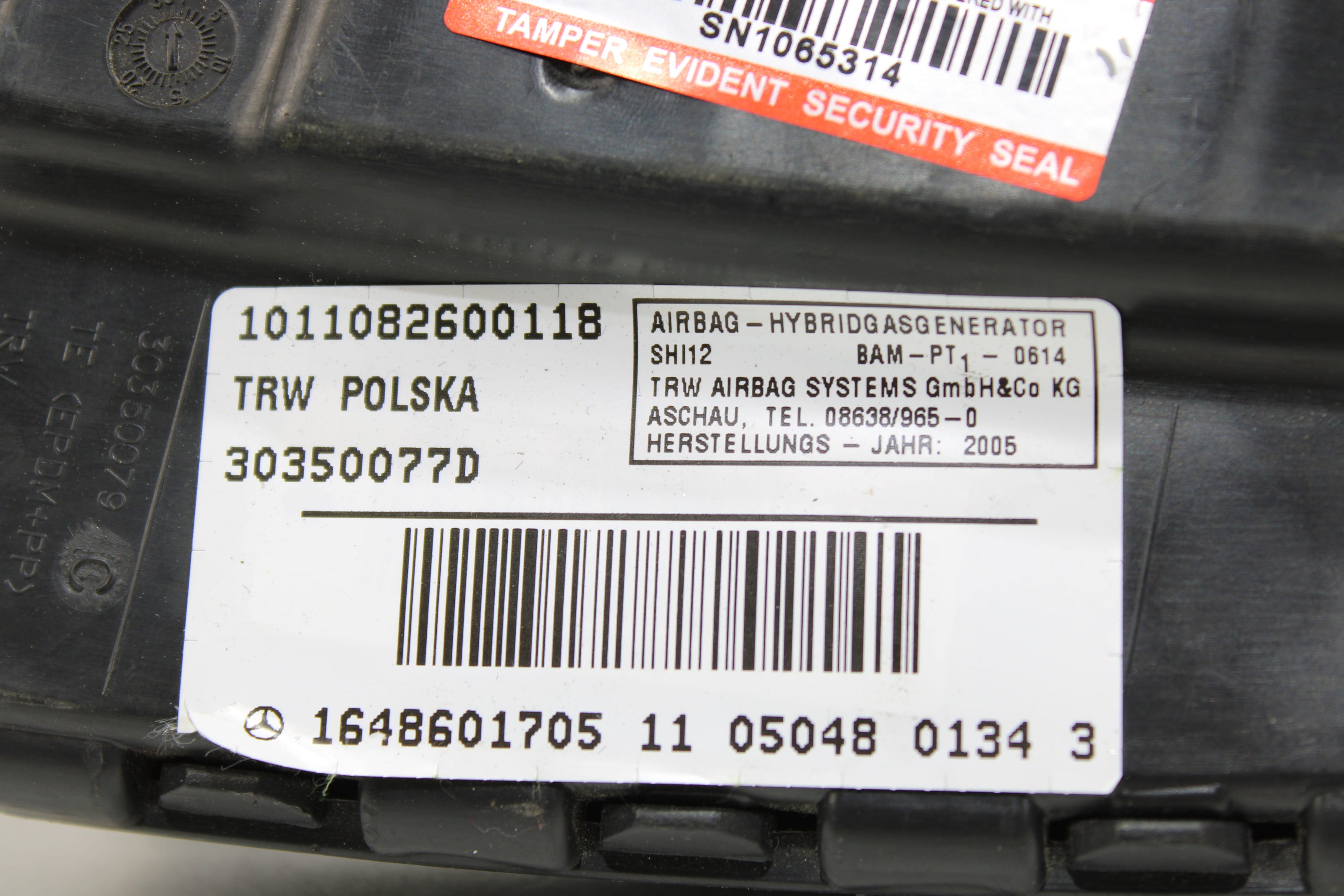 OEM Mercedes - Benz Side Airbag – Fits Ml350, Ml500, Ml63, Gl350, Gl450, Gl500, Gl550, R350 (2006–2014) – Part A1648601705 - Mercedes - Benz