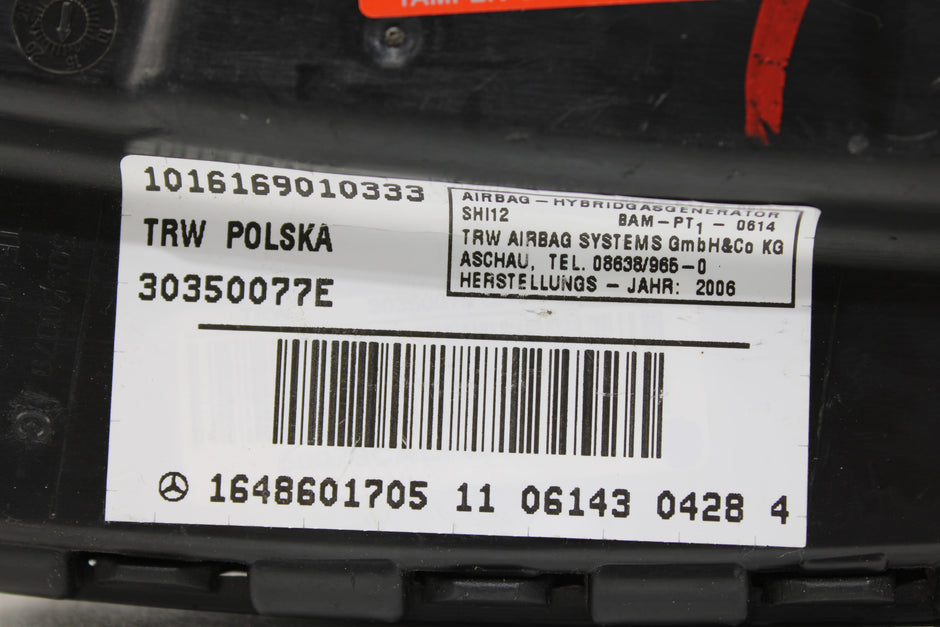 OEM Mercedes - Benz Side Airbag – Fits R320, R350, R500, R63, Ml320, Ml350, Ml500, Ml550, Ml63 (2006–2014) – Part A1648601705 - Mercedes - Benz