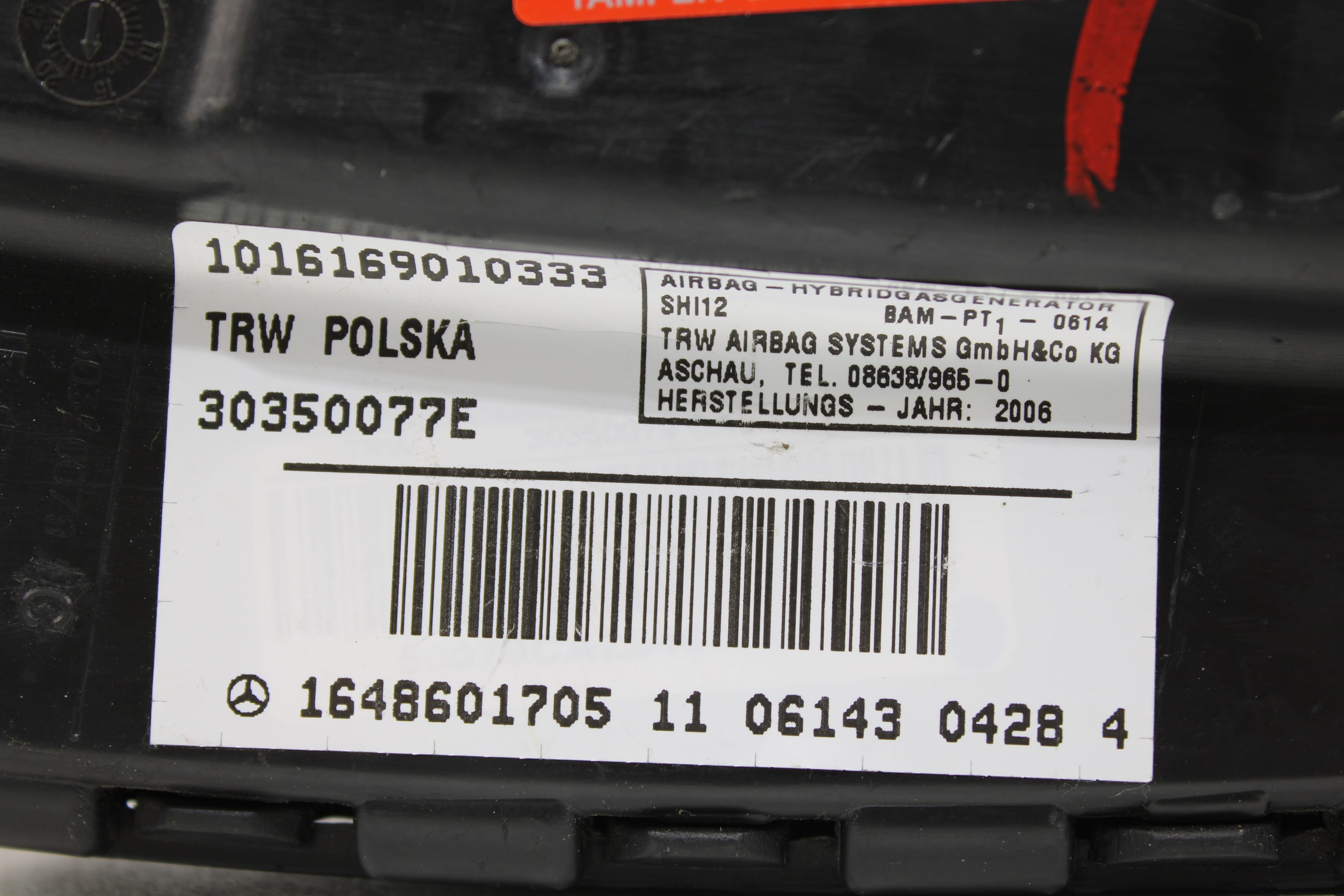 OEM Mercedes - Benz Side Airbag – Fits R320, R350, R500, R63, Ml320, Ml350, Ml500, Ml550, Ml63 (2006–2014) – Part A1648601705 - Mercedes - Benz