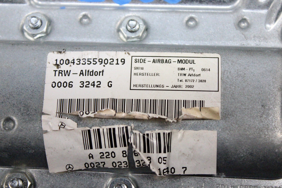 OEM Mercedes-Benz Side Airbag – Fits S-class (W220/V220) (1998–2005) – Part #A2208600305 - Mercedes-Benz