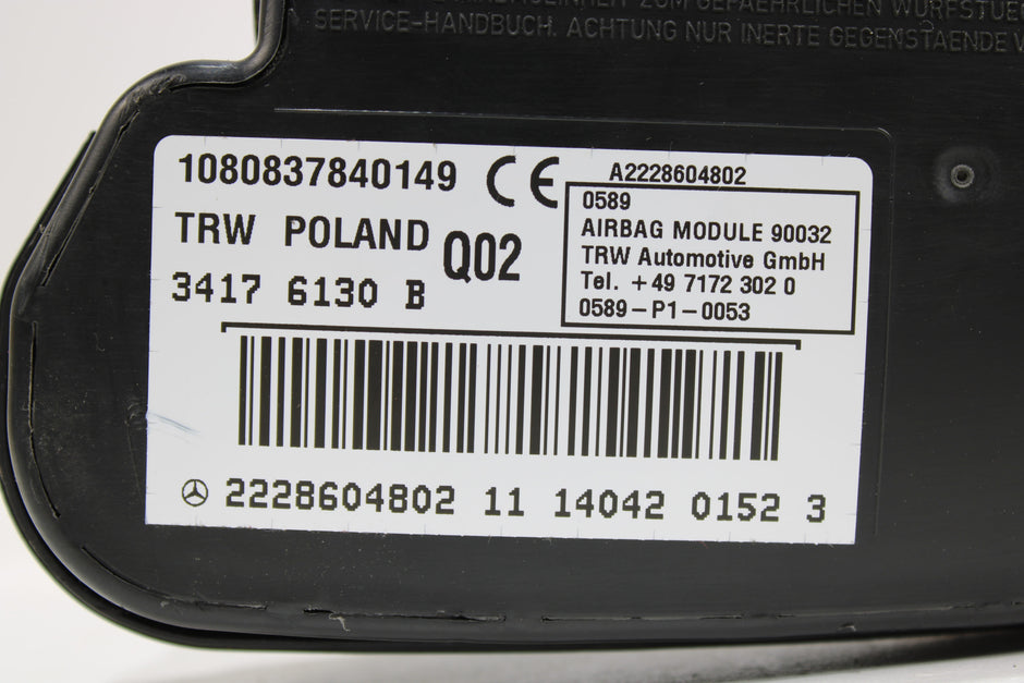 OEM Mercedes - Benz Side Airbag – Fits S400, S550, S600, S63, S65 (2014–2015) – Part A2228604802 - Mercedes - Benz