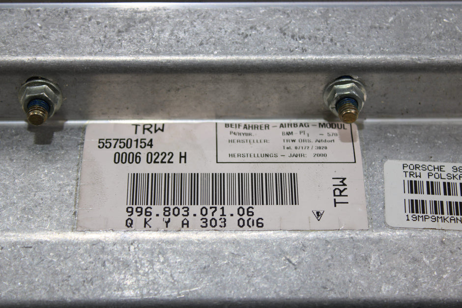 OEM Porsche Dashboard Airbag – Fits Boxster, 911 (1997–2005) – Part 99680307106 - Porsche