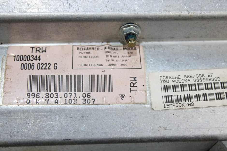 OEM Porsche Dashboard Airbag – Fits Boxster, 911 (1997–2005) – Part 99680307106 - Porsche