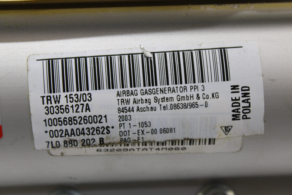 OEM Porsche Dashboard Airbag – Fits Cayenne (2003–2006) – Part 7L0880202B - Porsche