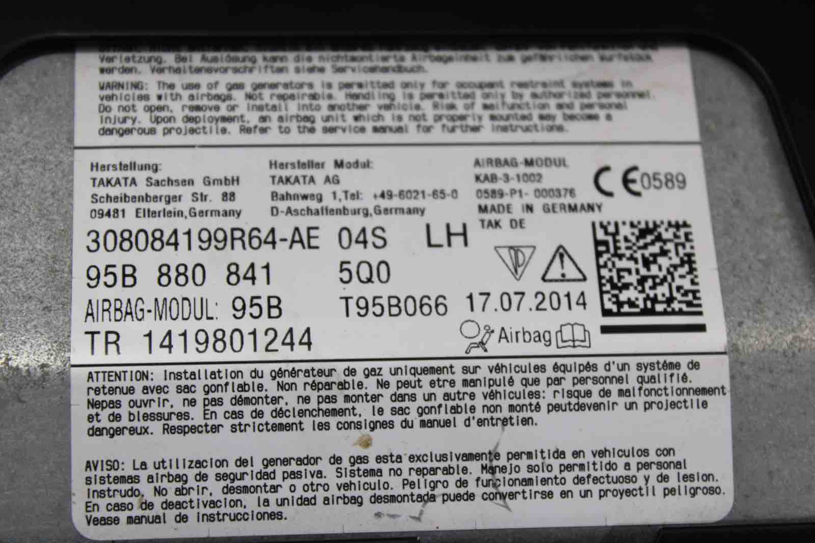 OEM Porsche Macan Driver Knee Airbag (2015–2024) | Part 95B880841 - Porsche