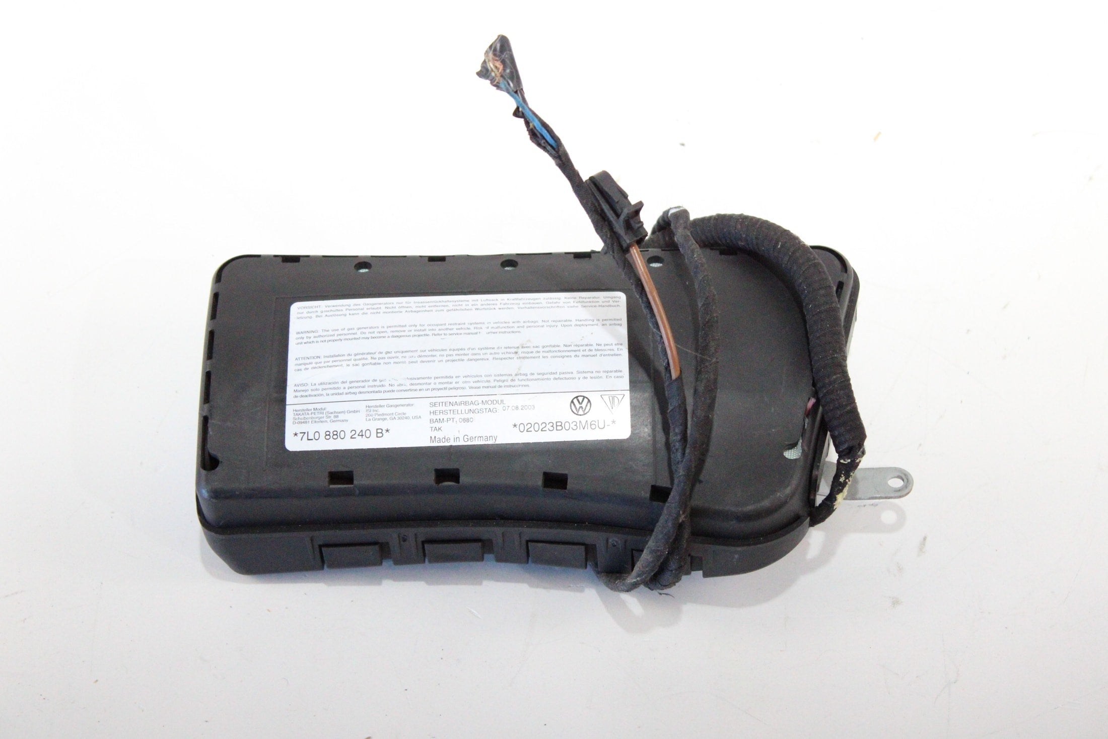 OEM Porsche Passenger Seat Airbag – Fits Cayenne (2003–2007) and Volkswagen Touareg (2004–2007) – Part #7L0880240B - Porsche
