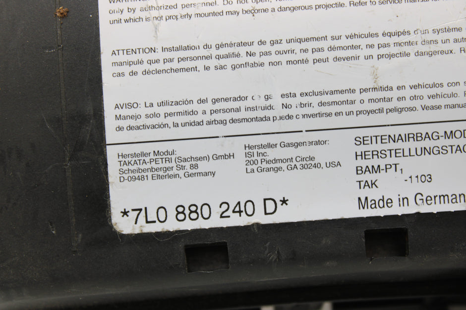 OEM Porsche Side Airbag – Fits Cayenne (2003–2010) – Part 7LO 880 240 D - Porsche