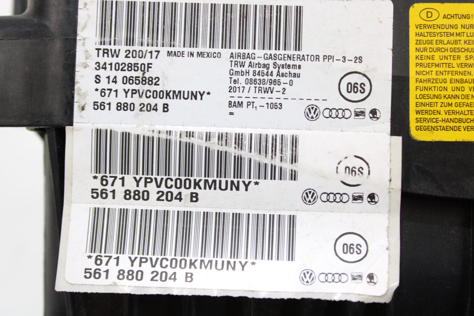 OEM Volkswagen Dashboard Airbag – Fits Passat (2015–2019) – Part 561880204B - Volkswagen